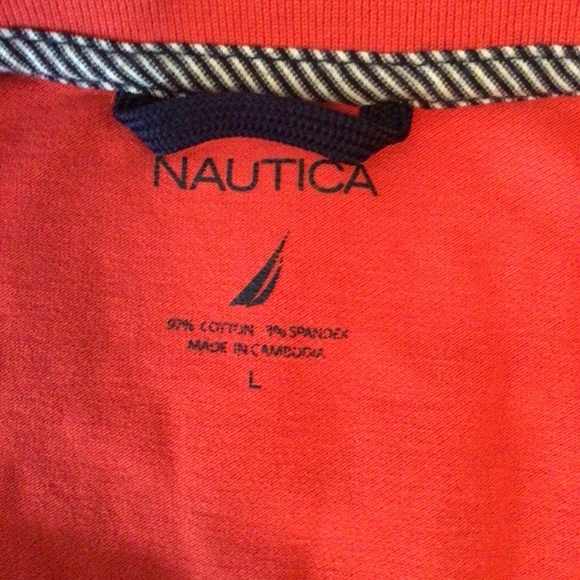 Nautica Red Short Sleeve Polo Shirt - Size Large - Picture 5 of 6